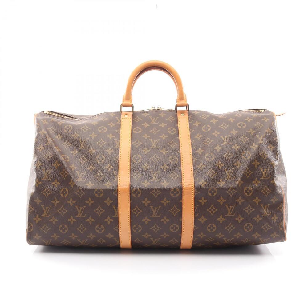 Louis Vuitton Keepall Boston Bag Canvas Leather Monogram Brown